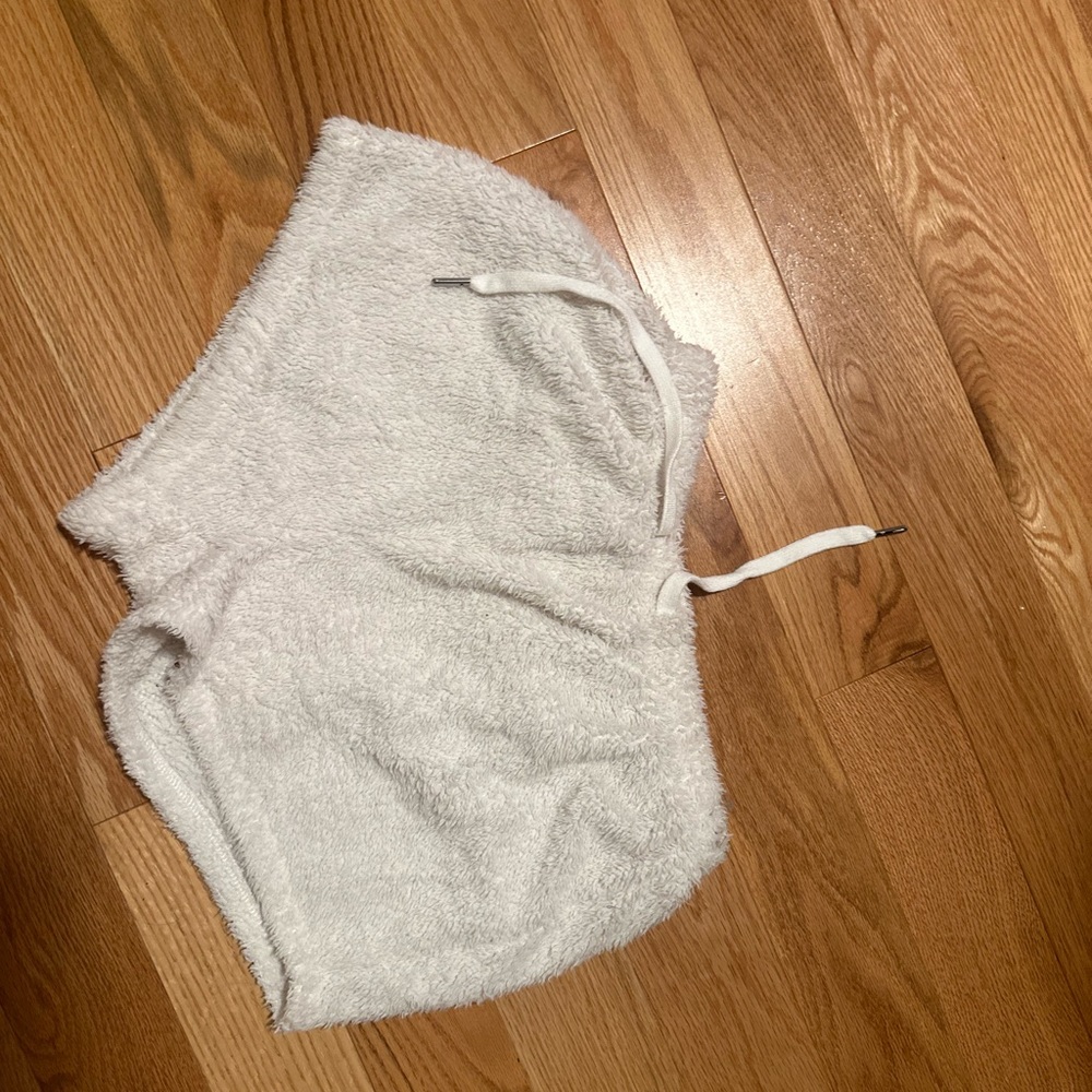 SHEIN White Fuzzy Women Shorts